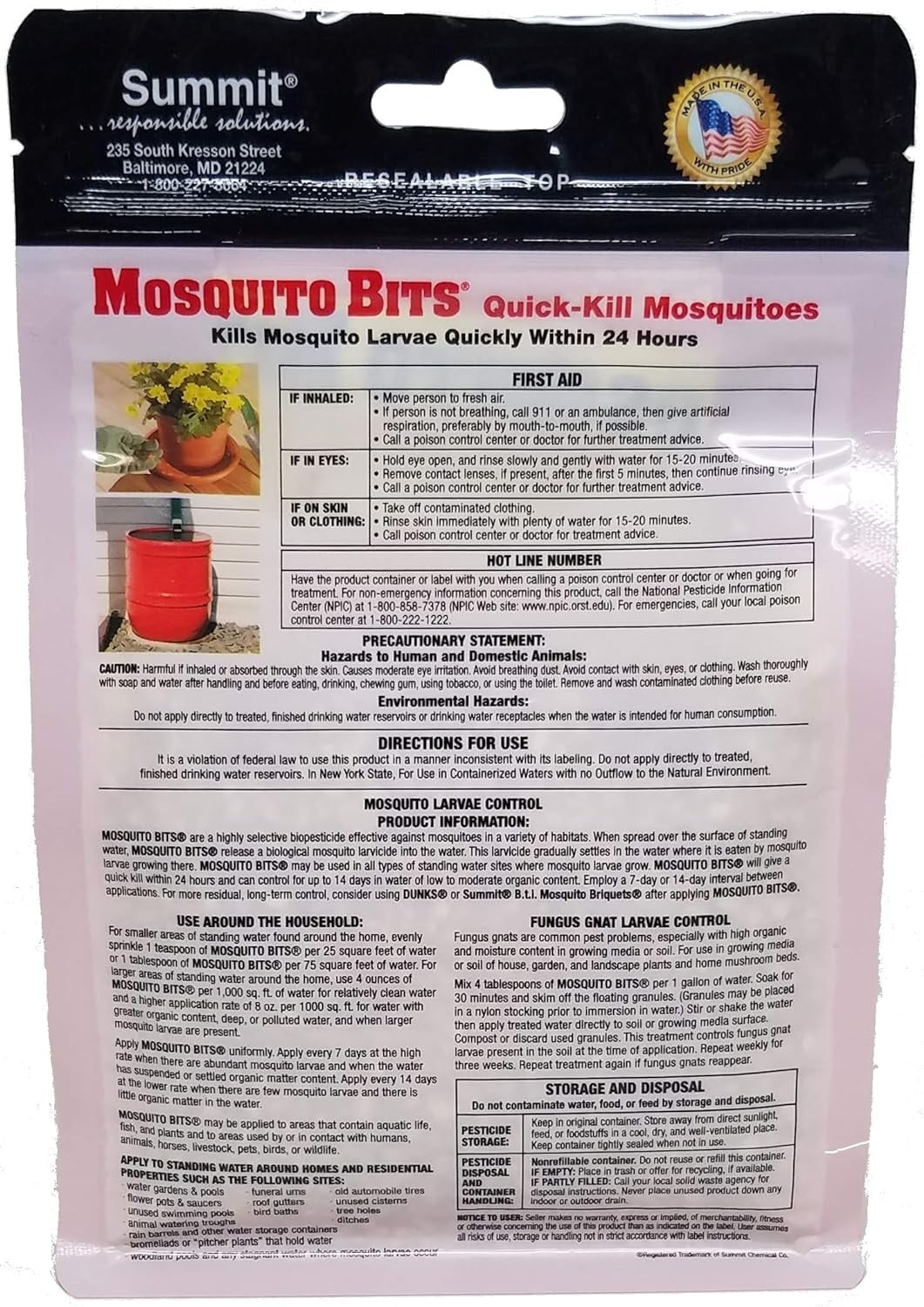 Summit 116-12 8 oz Bag of Mosquito Pest Control Bits - Quantity of 2