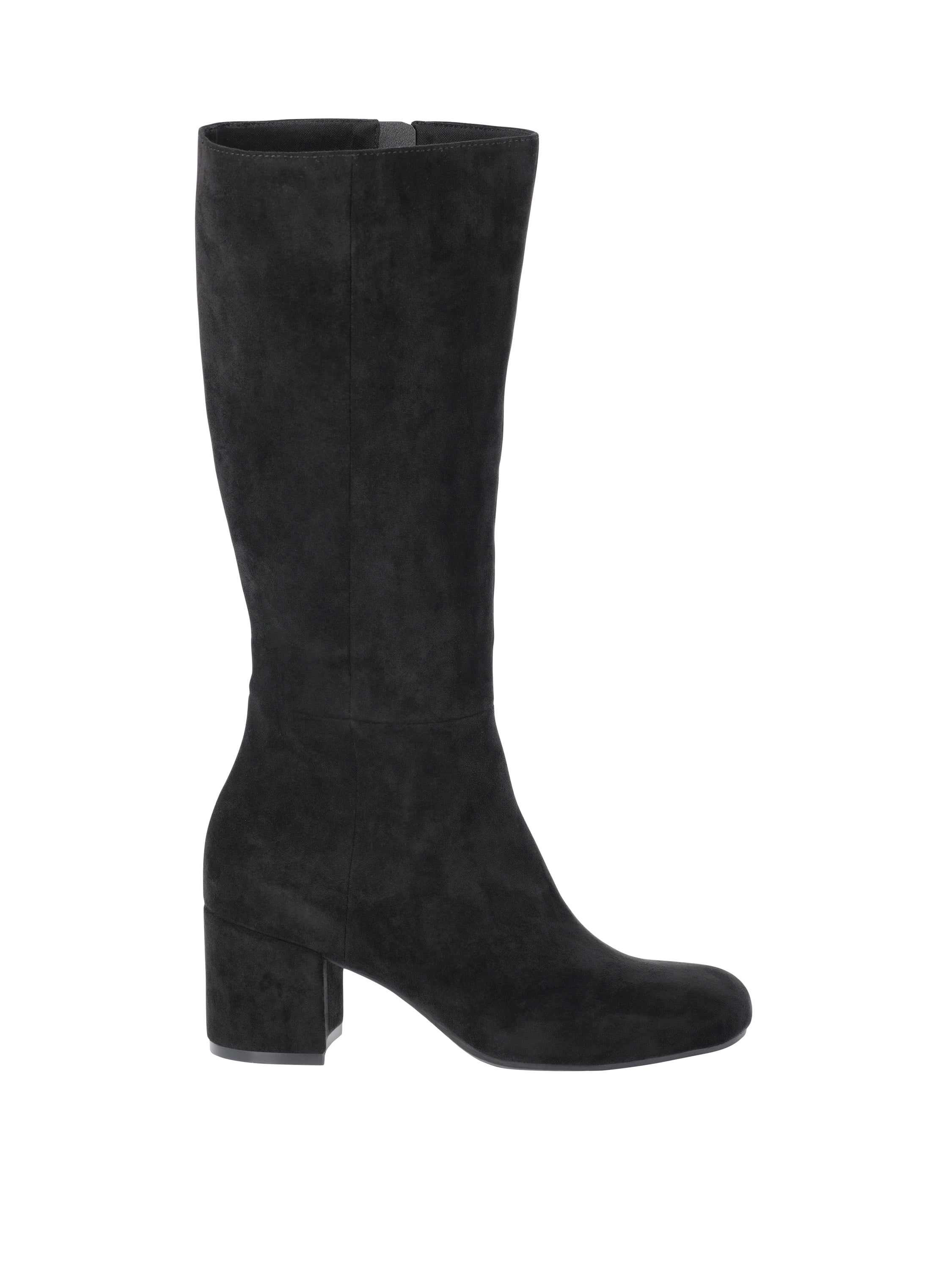 Time and Tru Women's Faux Suede Tall Block Heel Boots