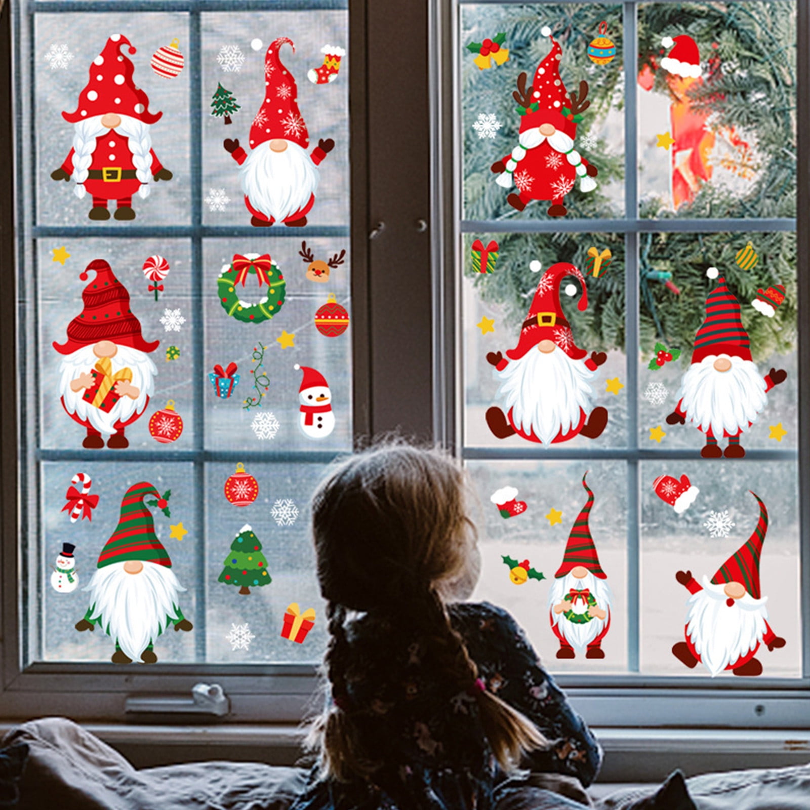 Christmas Window Stickers Snowflake Xmas Decals Home Party Decoration Supplies 