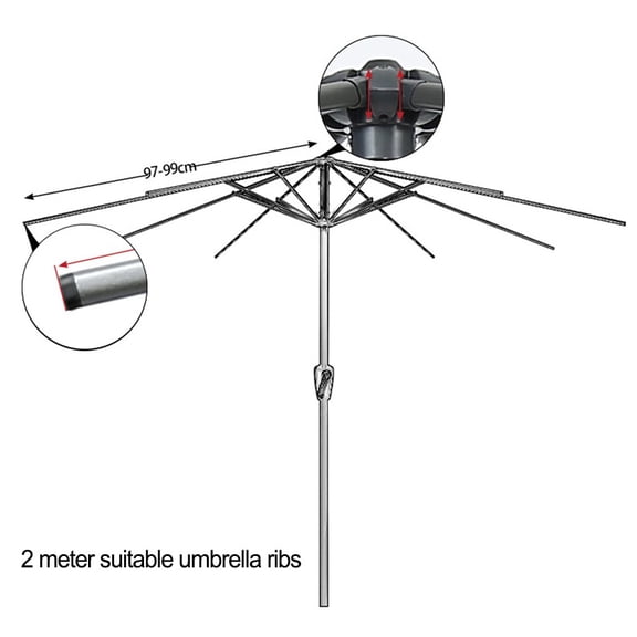 Mosiee for 2M Replacement Parasol Canopy Cover: Uv for Protection & Easy Clean! Meters White