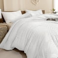 thumbnail image 6 of ANGENIA White Comforter Queen, 3 Pieces Soft Fluffy Bedding Comforter Sets for Queen Size Bed, Boho Farmhouse Lightweight Tufted Bed Set for All Seasons(90"x90" Comforter & 2 Pillowcases), 6 of 7
