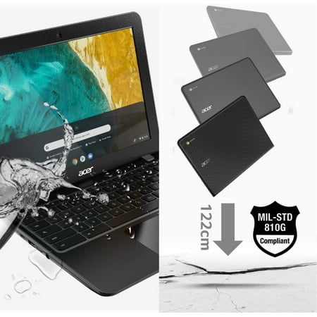 Acer - Chromebook 512 – 12” IPS Display - Intel Celeron N4020 - 4GB Memory - 32GB eMMC – Ruggedized – Spill Resistant KB