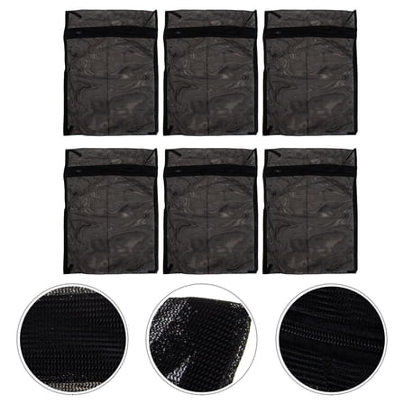 IDEANATEGRATE 6Pcs Laundry Mesh Wash Bags Black for General Users in Washing Machine Use and Travel