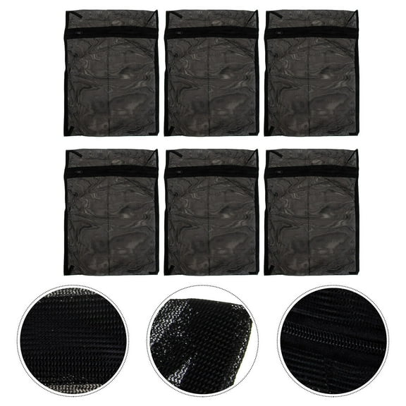 IDEANATEGRATE 6Pcs Laundry Mesh Wash Bags Black for General Users in Washing Machine Use and Travel