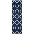 thumbnail image 5 of SAFAVIEH Dhurrie Tobias Geometric Moroccan Wool Area Rug, Navy/Ivory, 6' x 6' Round, 5 of 10