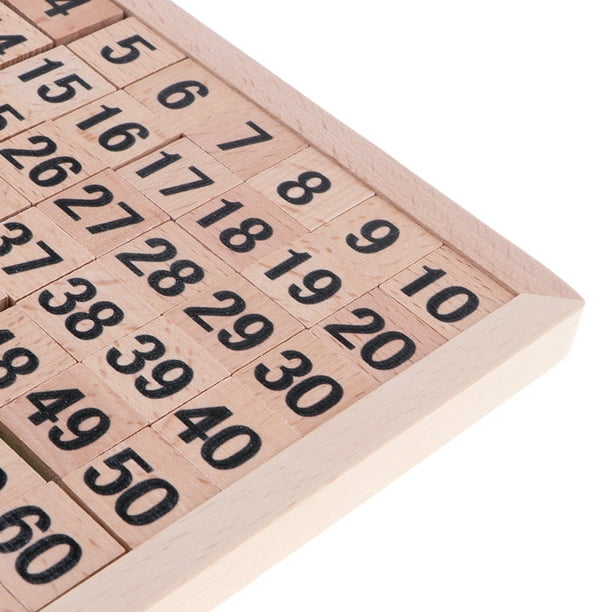 Jouet d'apprentissage des mathématiques en bois Montessori 1-100 numéros  consécutifs cent numériques