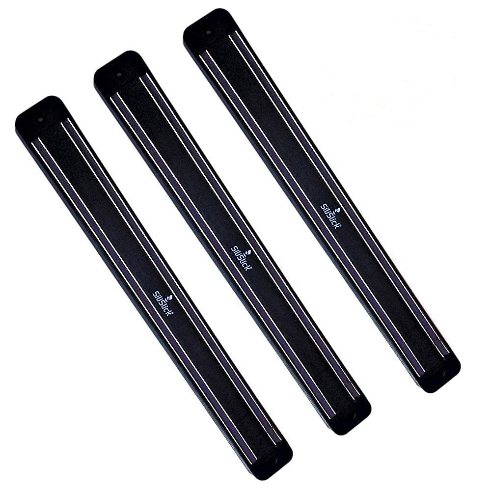 SiliSlick Knife Rack Wall Strip 12" / 30.5cm Tool Holder (3 Black)