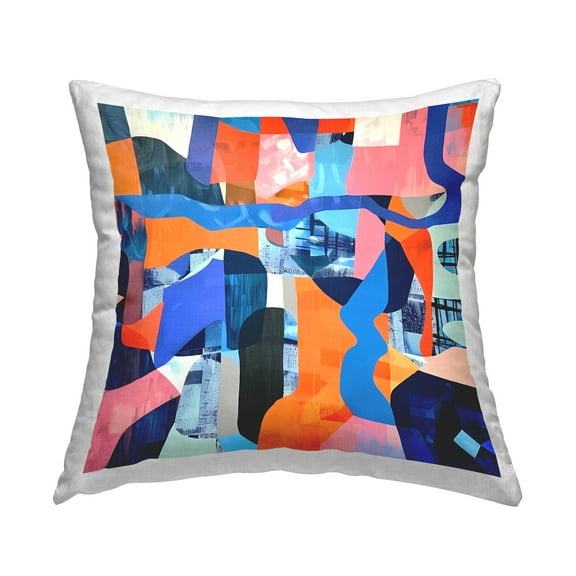 Stupell Industries Wavy Woven Shapes Collage Decorative Printed Throw Pillow Design by Walker Noble .