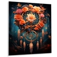 thumbnail image 2 of Designart "Coral Dreamcatcher delicate Enchantment" Dream catcher Metal Wall Art, 2 of 5