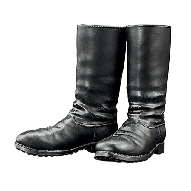 CUITING 1/6 Scale Figure Boots Trend Black Miniature Shoes High Boots Model for 12 inch Female