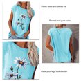 thumbnail image 3 of Blusa de manga corta Top Cuello redondo Blusa de manga corta con estampado floral para citas de mujeres, 3 of 6