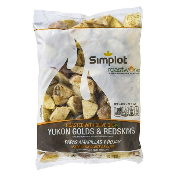 Simplot RoastWorks Yukon Gold and Redskin Roasted Potato, 2.5 Ounce - 6 per case.