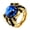 Dark Blue gemstone gold, variant on Men's Stainless Steel Gothic Punk Round Eye Gemstone Ring Biker Crystal for Mens Party Gifts Purple Gemstones Silver Size 8