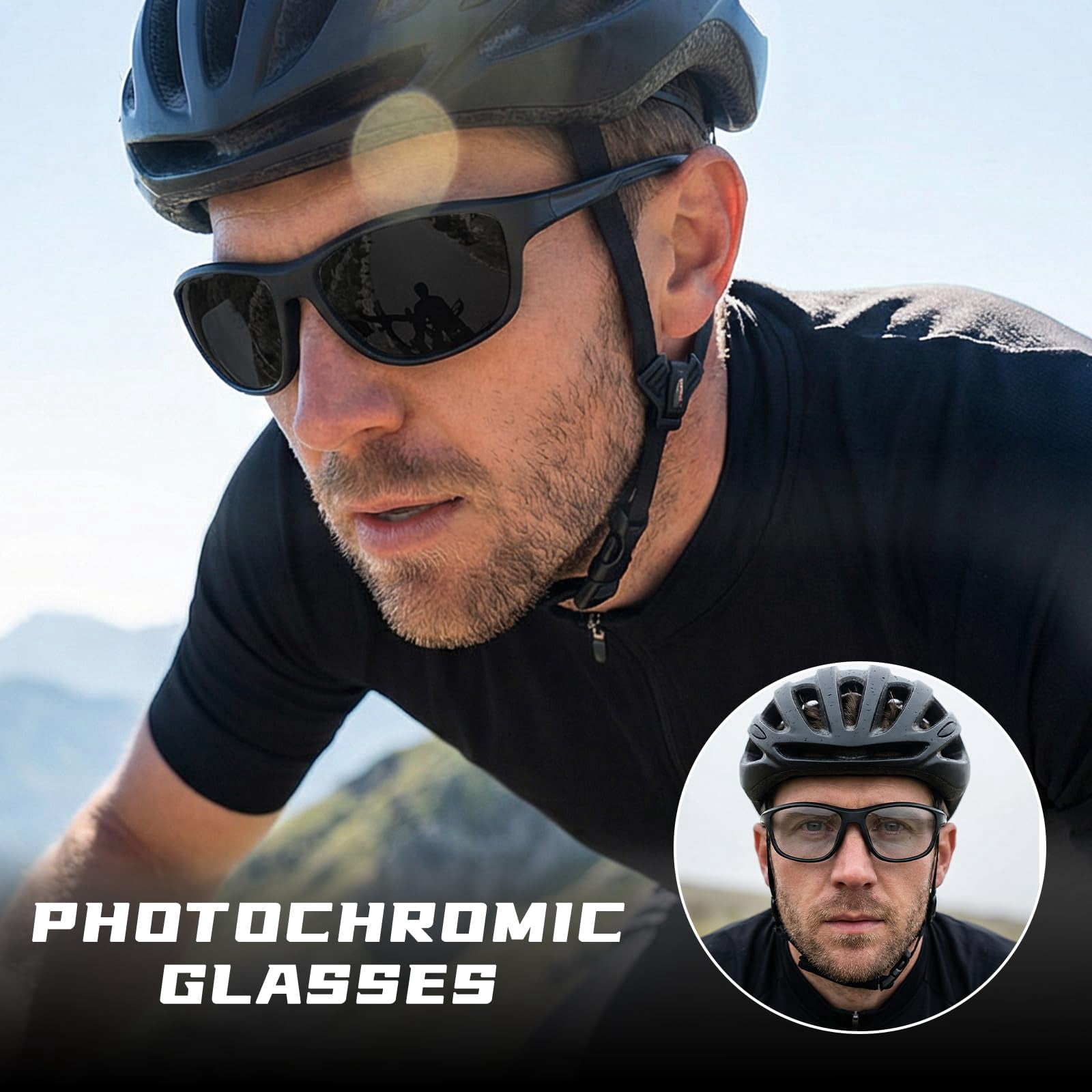 Myiaur Photochromic Sunglasses for Women Men, Polarized Sports Sun Glasses for Running Cycling Outdoor UV400 Protection