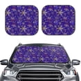 thumbnail image 2 of Honeii blue purple Snowflake Print Foldable Car Sun Shade for Windshield, 2-Piece UV Protection Shade, Protects Car Interior, Ideal for Cars, Trucks, SUVs-Small, 2 of 6