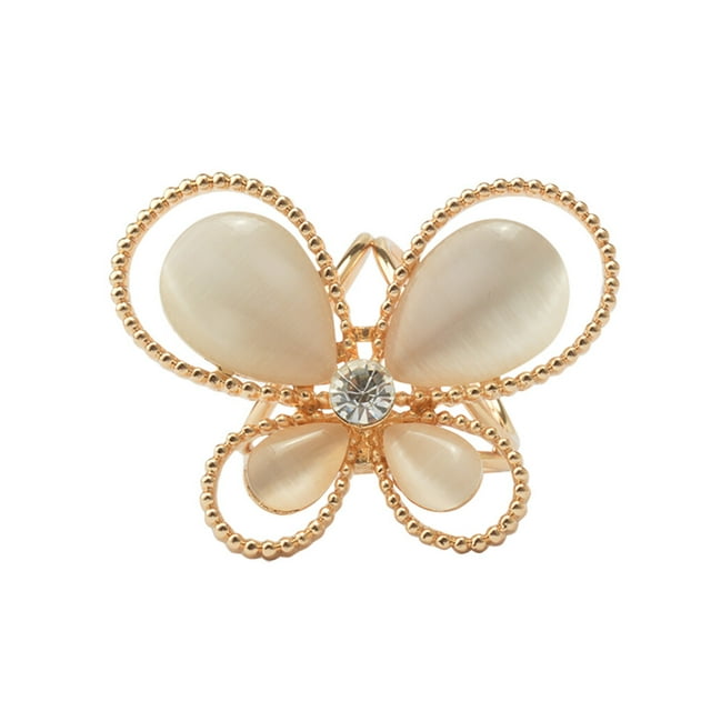 Qarigey Bufanda anillo bufandas broche con diamantes de imitación envoltura abrazadera Scalewing estilo blanco Blanco 20piezas