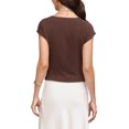 thumbnail image 3 of INSPIRE CHIC Work Tank Top for Women Cap Sleeve Crew Neck Business Casual Shirts with Belt XL Dark Brown, 3 of 6