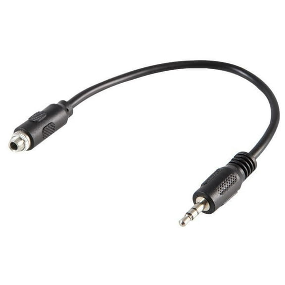 PRO SIGNAL - 3.5mm Female to Male Panel Mount Adaptor Lead, 150mm Black
