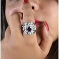 thumbnail image 4 of Navya Craft Amethyst Oval Silver Statement Ring 925 Sterling Silver Handmade Women Statement Ring, Purple Gem Stone Ring Size 11.5, 4 of 4