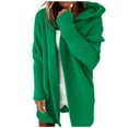 thumbnail image 1 of asddcavvf Cardigan pour Femmes Femmes Couleur Unie à Capuche Patchwork Manches Chauve-Souris Ouvert Chandail Tricoté, 1 of 5