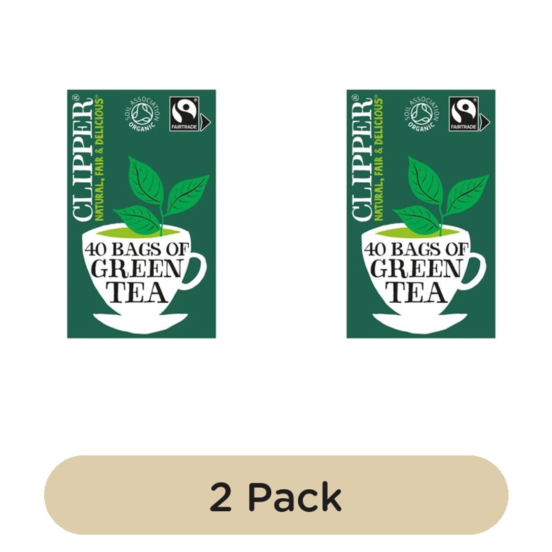 Clipper Organic & Fairtrade Green Tea 40's, British Import (Pack of 2)