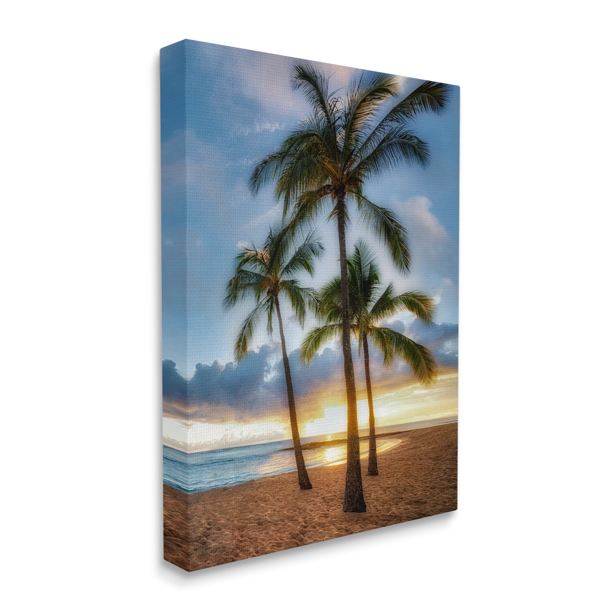 Stupell Industries Palm Trees Tropical Beach Cove Coastal Photography Gallery Wrapped Canvas Print Wall Art
