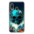 thumbnail image 1 of MUNDAZE Samsung Galaxy A20 Blue Apocalypse Cyberpunk Skull Feather Double Layer Phone Case Cover, 1 of 6