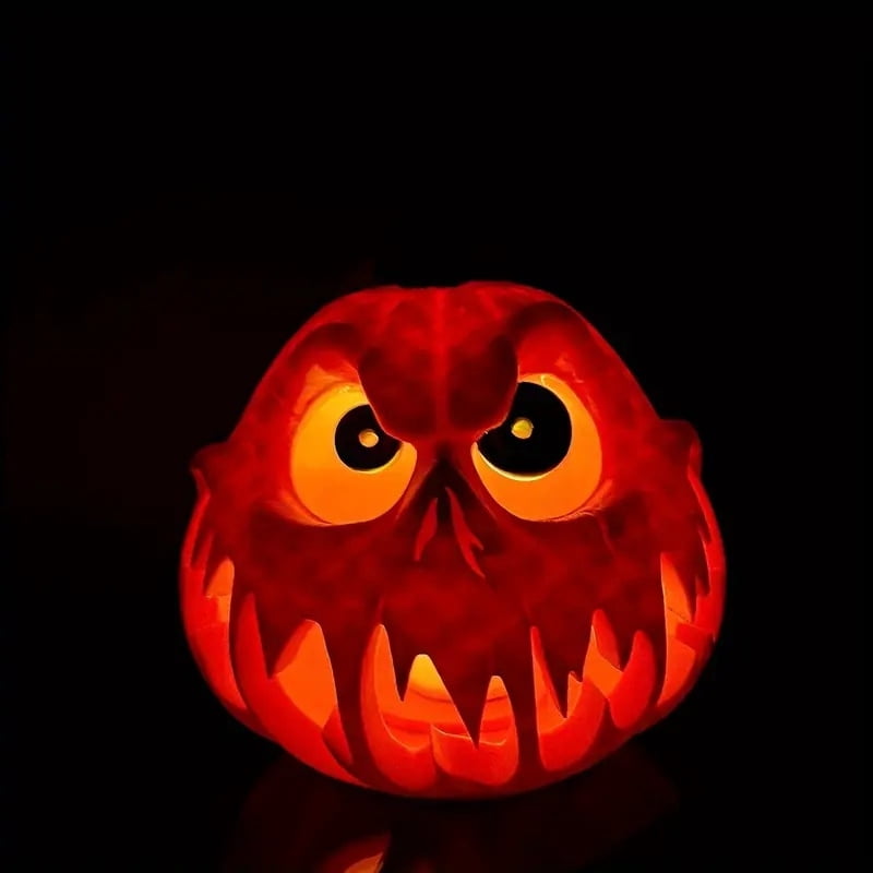 Halloween Giant Pumpkin Resin Decoration, Spooky Skull Head with Eerie Facial Features, Hollow Design for Indoor/Outdoor Festive Decor, Halloween Decor, Hallow
