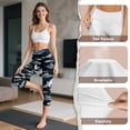 thumbnail image 7 of SCRAWLGOD Shark Print Blue Black Women's Capri Yoga Pants with Pockets High Waisted Yoga Legging for Workout Tummy Control Breathable Casual Cropped Tights, XS, 7 of 7
