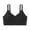 (New37)Black, variant on Wirefree Bra for Women Casual Zip Up Textured Ribbed Comfort Underwear Adjustable Shoulder Strap Comfort Lounge Bralette for Everyday Wear