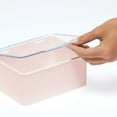 thumbnail image 6 of mDesign Plastic Cosmetic Storage Organizer Box, Lid, 2 Pack, Light Pink/Clear, 6 of 9