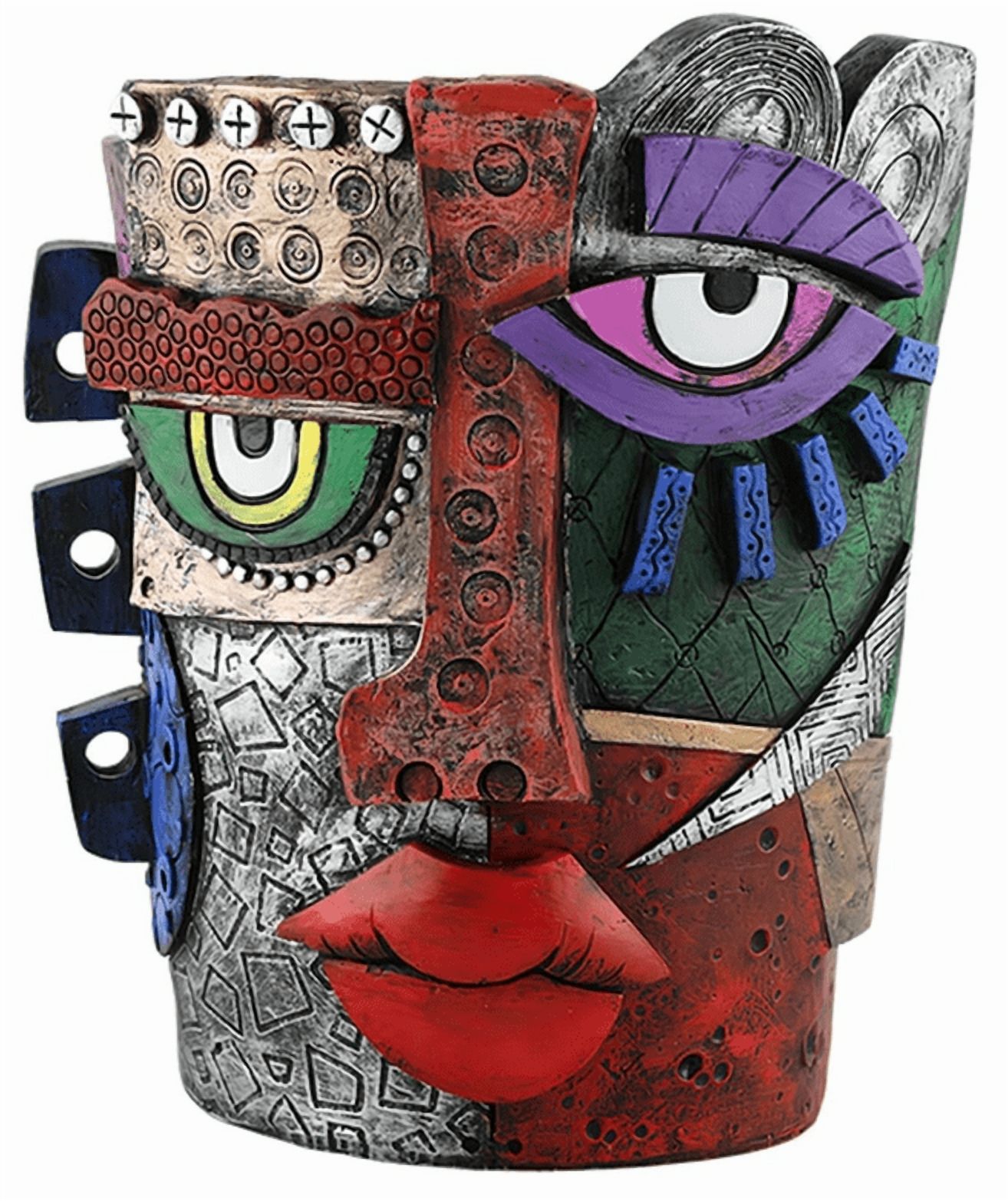 Abstract Face Planters Pots Head,Unique Head Planter for Indoor Plants,Funny Face Flower Pot,Colorful Plant Pots for Outdoor Garden Decor and Home Art Decoration(A, 7.8Inch)