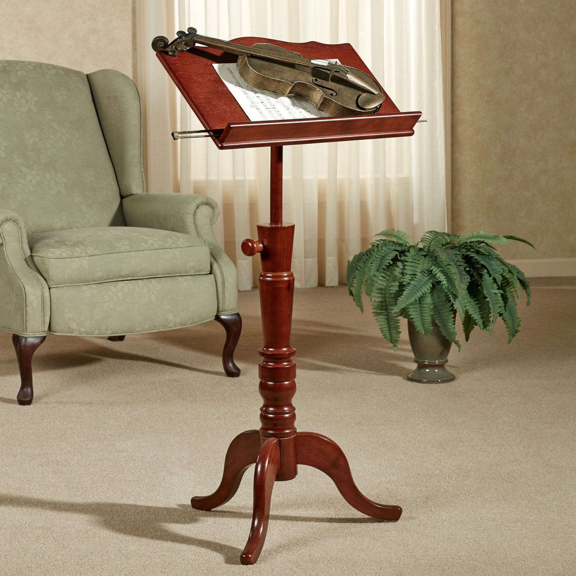 Aubrie Music Stand Adjustable Classic Cherry One Size