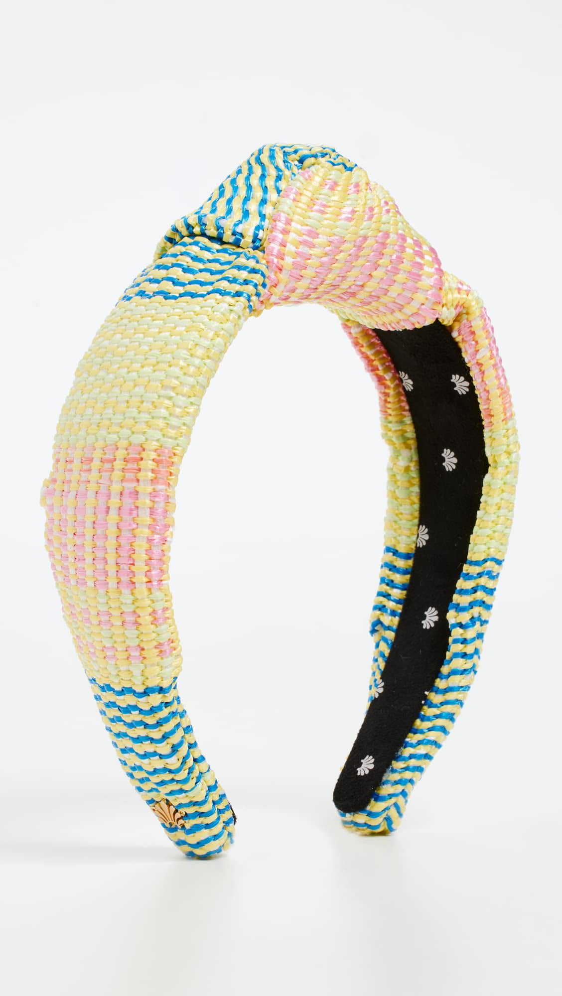 Lele Sadoughi Multicolored Rainbow Raffia Straw Knot Headband Beachy Dopamine Orange Multi Terry Cloth Headband | LELE SADOUGHI DESIGNS  main image 2