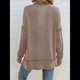 thumbnail image 4 of Sudaderas Holgadas de Larga para Mujer, de Canalé, con Abertura Lateral y Dobladillo Alto y Bajo, para Otoño Caqui M, 4 of 7