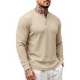 thumbnail image 4 of MiYuan Mens Quarter Zip Shirts Casual Winter Fall Knit Textured Long Sleeve Shirt Beach Vacation Stretchy Golf Shirts, 4 of 7