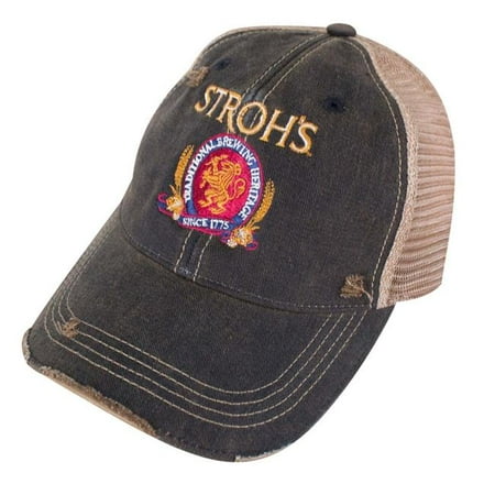 Strohs 46440 Strohs Beer Logo Retro Brand Brown Mesh Hat