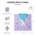 thumbnail image 2 of Kids Bathrobes Hooded Towels, ESHOO Baby Boys Girls Cartoon Hooded Wraps Beach Pool Bath Towel Poncho, 23"x47", 2-7 Years, 2 of 6