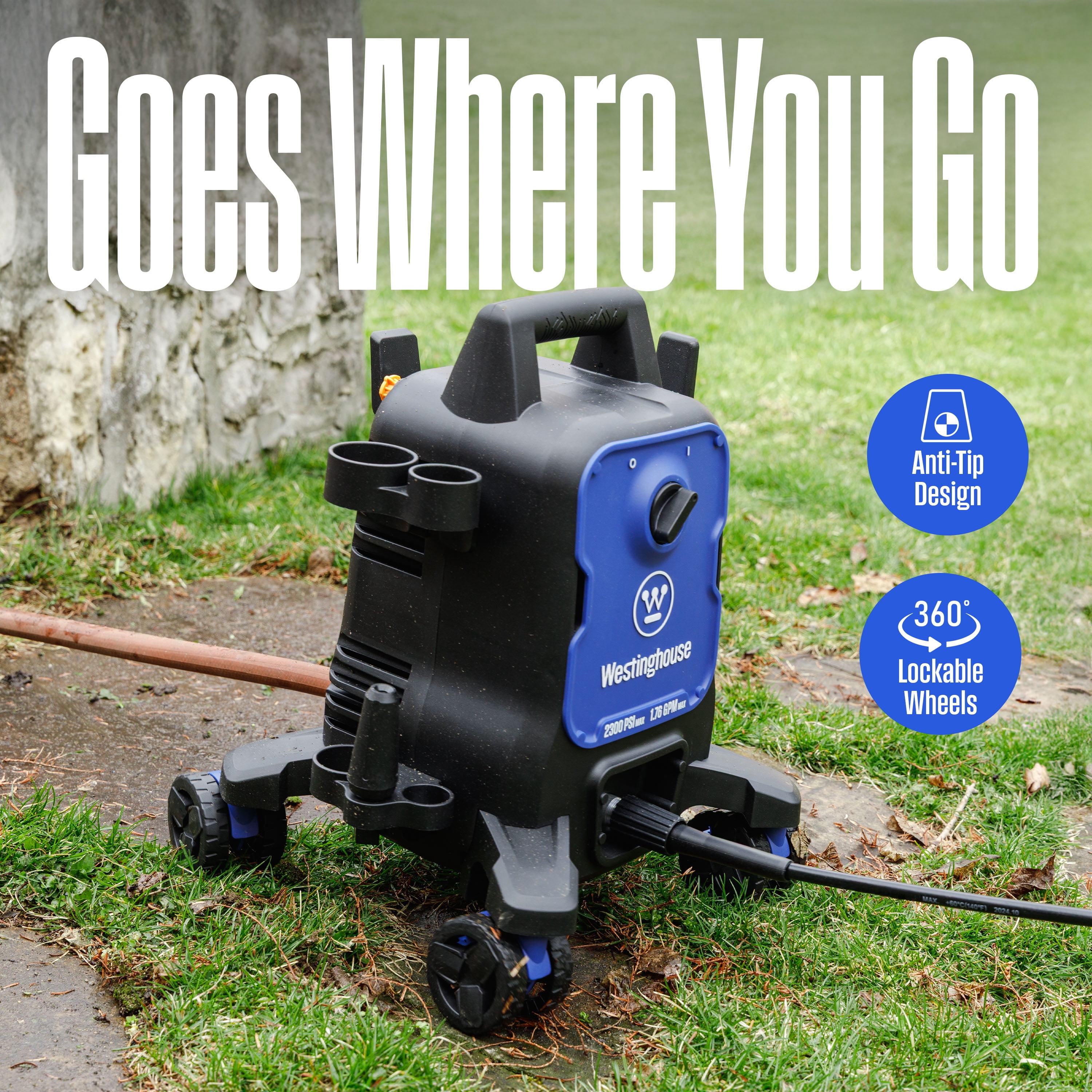 Westinghouse 2300 Max PSI Electric Pressure Washer, 1.76 Max GPM, Soap Tank, 5 Nozzles