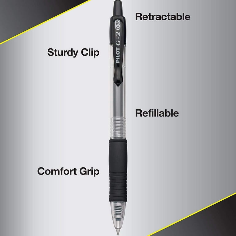 Pilot G2 Retractable Rollerball Gel Pens, Ultra Fine Point, 0.38mm