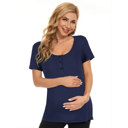 

G.D- A Maternity Short Sleeves Nursing Top Breastfeeding Shirts