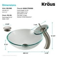 thumbnail image 5 of KRAUS Crystal Clear Glass Bathroom Vessel Sink and Waterfall Faucet Combo Set with Matching Disk and Pop-Up Drain, Satin Nickel Finish, 5 of 8