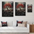 thumbnail image 4 of Designart "Monochrome Red And Grey Tree silence III" Landscape Trees Print on Natural Pine Wood, 4 of 5