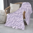 thumbnail image 2 of ZNDUO Light Purple Stripes Pattern Pattern Thickening Blanket, Fluffy Soft Cozy Flannel Throw Blankets, 40"x30" Inches, 2 of 8