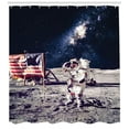 thumbnail image 3 of Ambesonne Galaxy Shower Curtain, USA Flag and Astronaut, 69"Wx70"L, Grey Dark Blue, 3 of 3