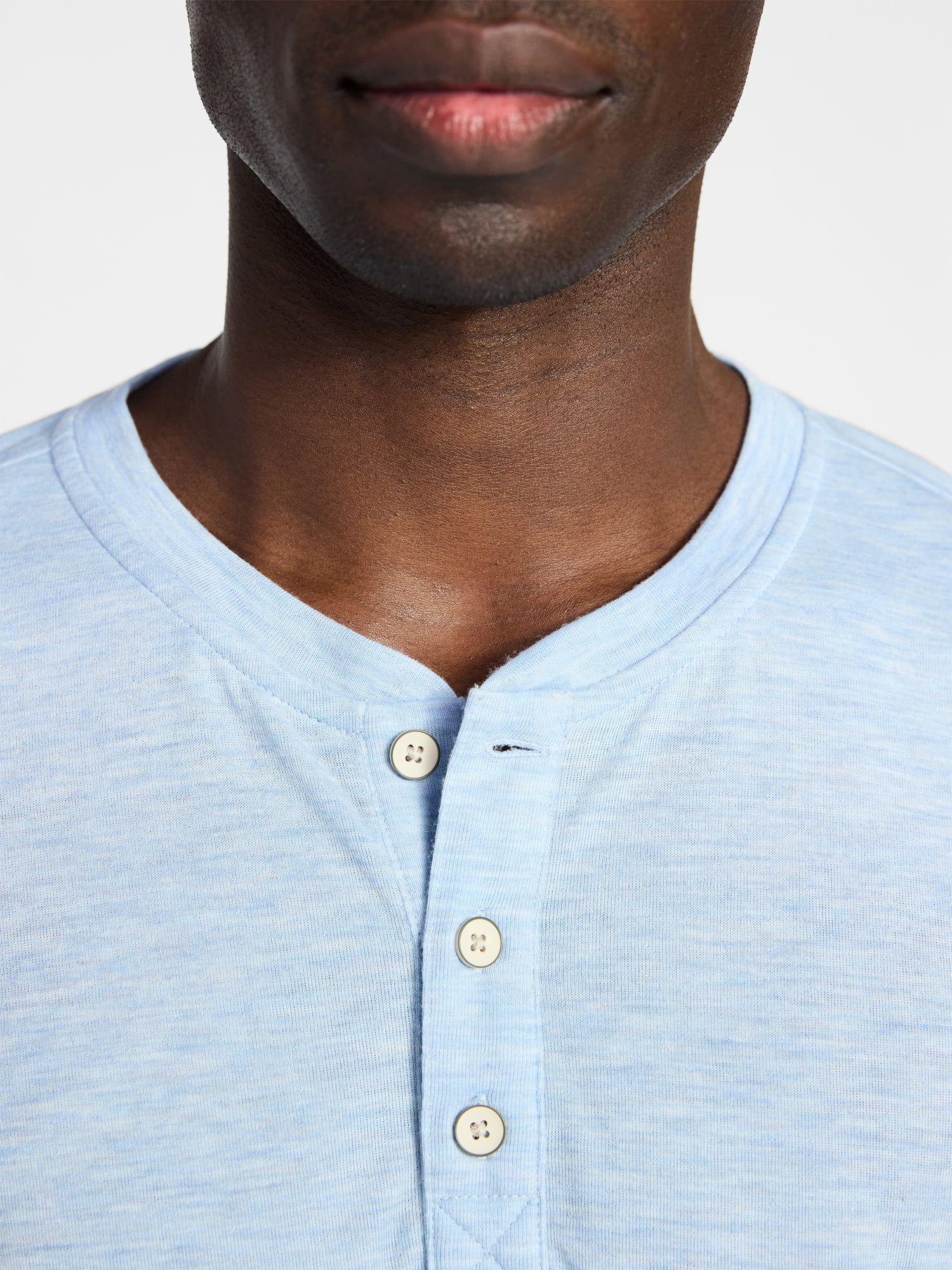 George Men's & Big Men's Relaxed Fit Knit Cloth Henley Shirt with Short Sleeves, Sizes XS-5XL