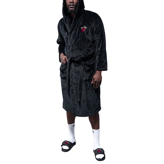 Unisex ISlide Black Miami Heat Fleece Phantom Robe