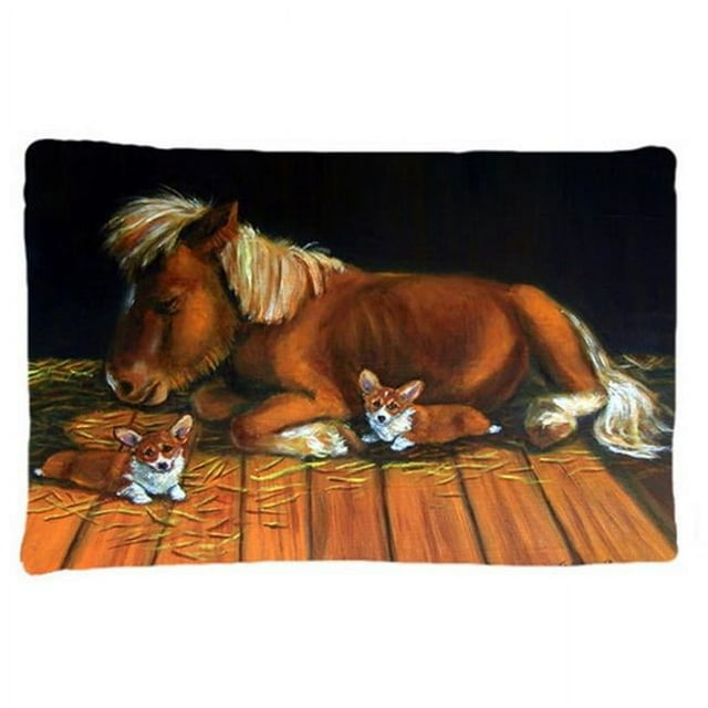 Carolines Treasures 7323PILLOWCASE Corgi Snuggles The Pony Fabric Standard Pillowcase