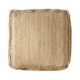 thumbnail image 5 of Laddha Home Designs Hand Woven Geometric Stiped Square Medium Pouf Ottoman - 18" - Brown, 5 of 7