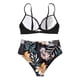 thumbnail image 5 of MKLEKYY Trajes De Baño Mujer Women High Waisted Bikini Sexy Push Up Two Piece Swimsuits Vintage Swimsuit Two Piece Retro Ruched High Waist Print Bikini Set 2790, 5 of 6